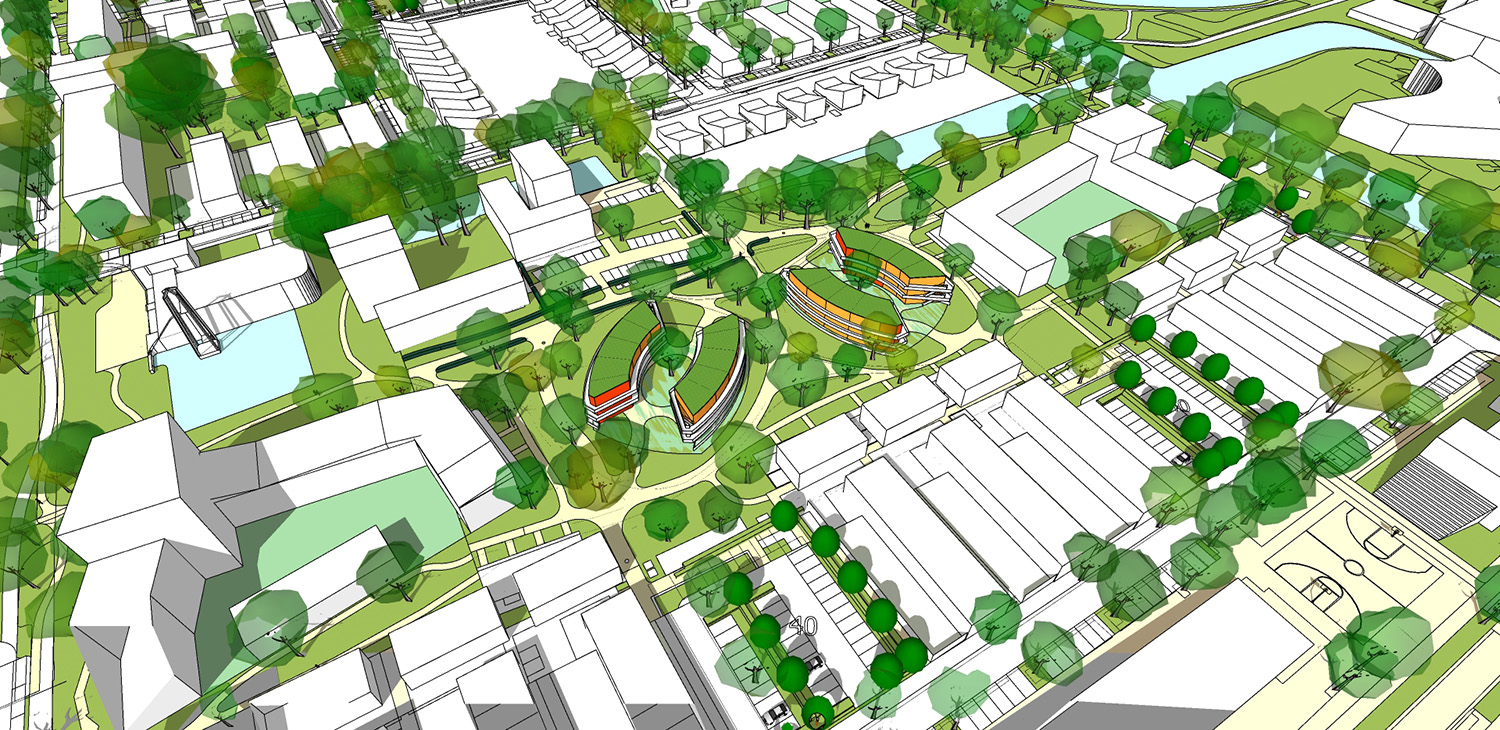 Plan 3. 3D-studie parkwoningen